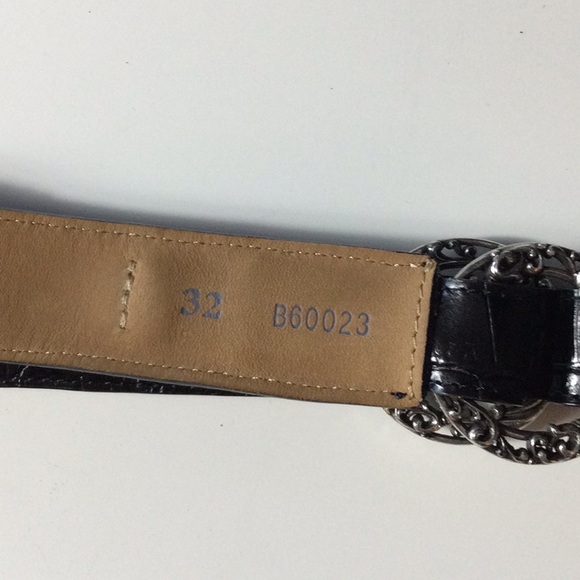 Brighton Black Croc-Embossed Belt with Silver Accents - Picture 4 of 4